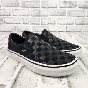 Vans Classic Slip On Size Men's 4.5 Wmn's 6 Black Checkered Skateboarding Shoes